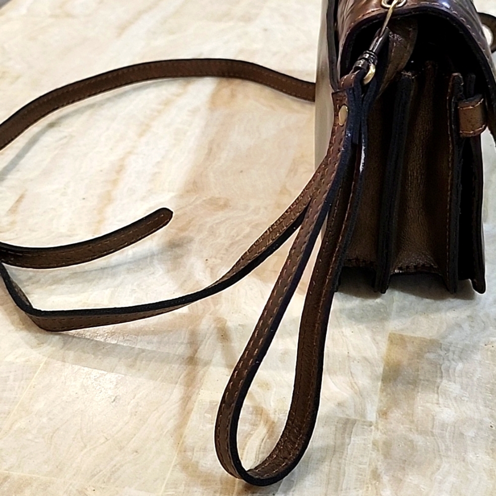 Patricia Nash Bronze Brown Tooled Crossbody NWOT - Picture 15 of 15